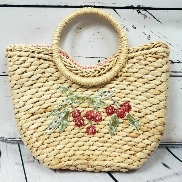 Cappelli Straworld Handbags - Cappelli Wicker Cherry Purse